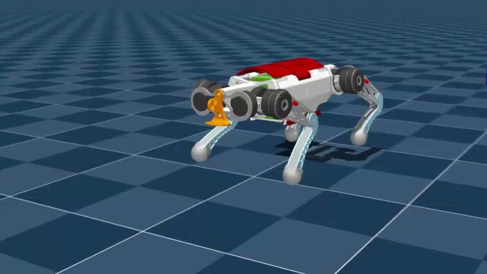 Testudog walking in simulation